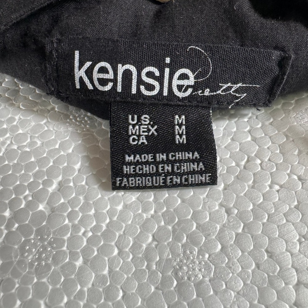 Kensie Pretty Black Dress Halter Neck Beaded Ruffle Sleeveless Casual Medium - Picture 5 of 8